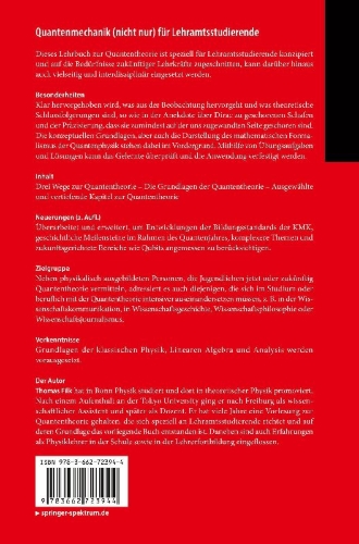 Buchcover und Innenansicht für das Buch: Quantenmechanik (nicht nur) für Lehramtsstudierende