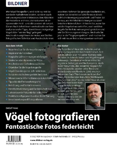 Buchcover und Innenansicht für das Buch: Vögel fotografieren