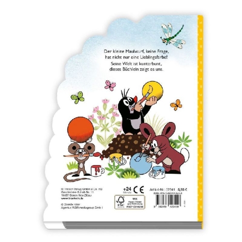 Buchcover und Innenansicht für das Buch: Trötsch Der kleine Maulwurf Pappenbuch mit Register Meine allerersten Farben