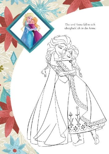 Buchcover und Innenansicht für das Buch: Disney Die Eiskönigin: Zauberhafter Ausmalspaß