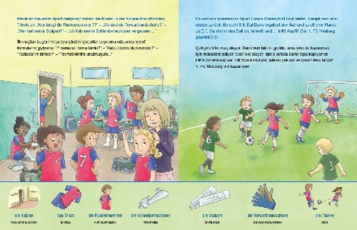 Buchcover und Innenansicht für das Buch: Fußball (Deutsch-Türkisch)
