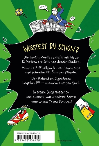 Buchcover und Innenansicht für das Buch: Verrückte Fakten für coole Jungs. Fußball-Edition (Der Fußball-Band zum Bestseller "Welcher Käse stinkt am meisten?")