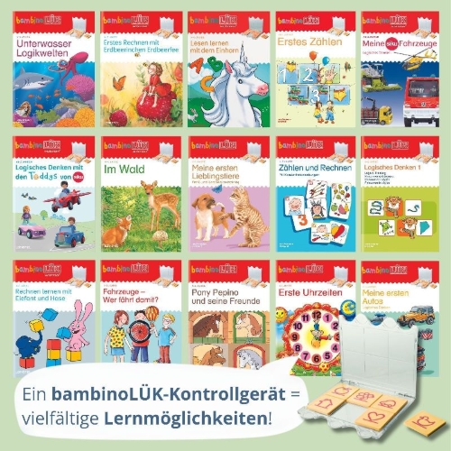 Buchcover und Innenansicht für das Buch: bambinoLÜK. 4/5/6 Jahre Logisches Denken mit Benjamin Blümchen