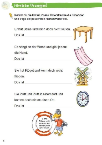 Buchcover und Innenansicht für das Buch: Mein großes Deutschbuch mit Rabe Linus - 2. Klasse