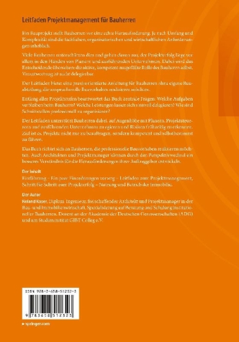 Buchcover und Innenansicht für das Buch: Leitfaden Projektmanagement für Bauherren