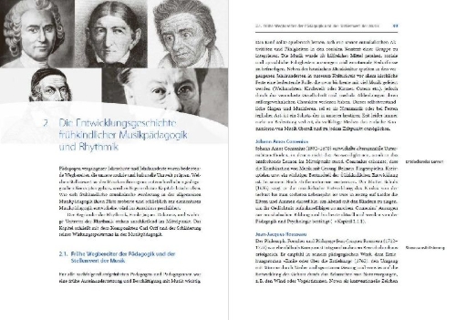 Buchcover und Innenansicht für das Buch: Handbuch Rhythmik und Musik