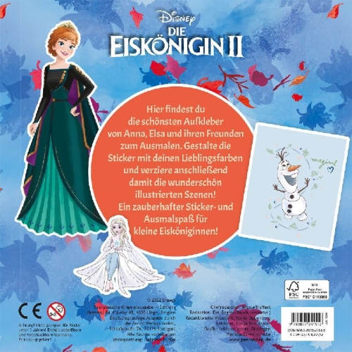 Buchcover und Innenansicht für das Buch: Disney Die Eiskönigin 2: Meine liebsten Sticker zum Ausmalen