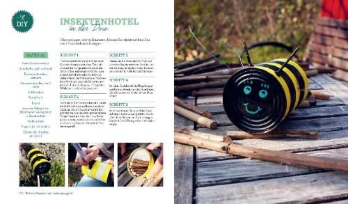 Buchcover und Innenansicht für das Buch: Mein kreativer Stadtbalkon - DIY-Projekte und Gärtnerwissen präsentiert vom Garten Fräulein