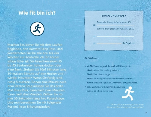 Buchcover und Innenansicht für das Buch: Der kleine Laufcoach