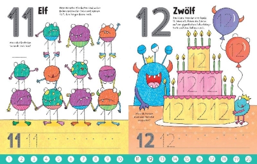 Buchcover und Innenansicht für das Buch: Mein Wisch-und-weg-Buch: Die Welt der Zahlen