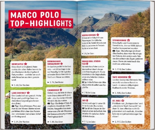 Buchcover und Innenansicht für das Buch: MARCO POLO Reiseführer England