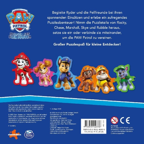 Buchcover und Innenansicht für das Buch: PAW Patrol: Ryder und die Fellfreunde