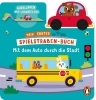 Buchcover und Innenansicht für das Buch: Mein erstes Spielstraßen-Buch - Mit dem Auto durch die Stadt