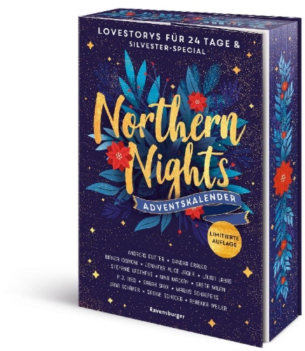 Buchcover und Innenansicht für das Buch: Northern Nights. Ein Adventskalender. Lovestorys für 24 Tage plus Silvester-Special