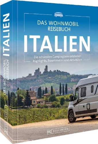 Buchcover und Innenansicht für das Buch: Das Wohnmobil Reisebuch Italien