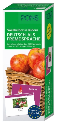 Buchcover und Innenansicht für das Buch: PONS Vokabelbox in Bildern Deutsch als Fremdsprache
