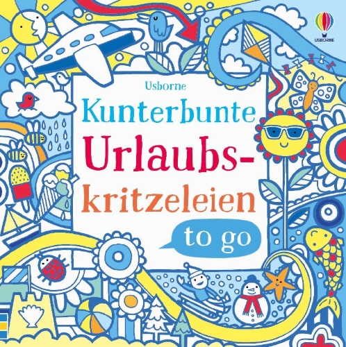 Buchcover und Innenansicht für das Buch: Kunterbunte Urlaubskritzeleien to go