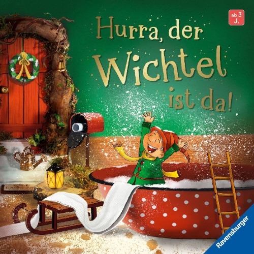 Buchcover und Innenansicht für das Buch: Hurra, der Wichtel ist da! Mein Wichteltür-Buch