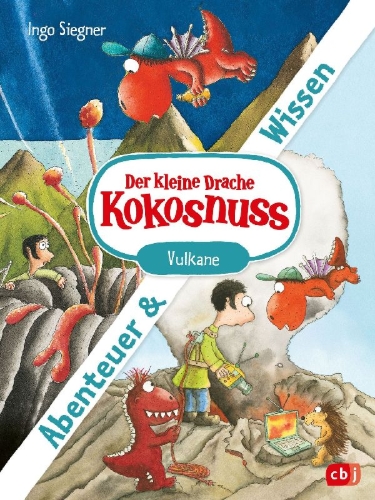 Buchcover und Innenansicht für das Buch: Der kleine Drache Kokosnuss - Abenteuer & Wissen - Vulkane