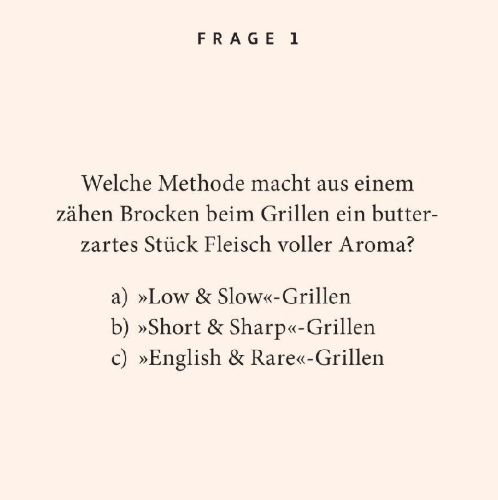 Buchcover und Innenansicht für das Buch: Barbecue-Quiz
