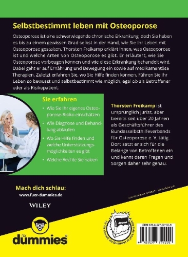Buchcover und Innenansicht für das Buch: Osteoporose vorbeugen und behandeln für Dummies
