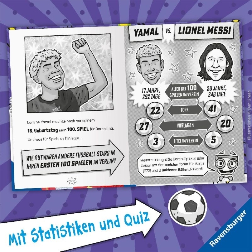 Buchcover und Innenansicht für das Buch: Football Superstars. Yamal Rules