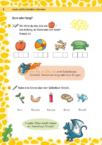 Buchcover und Innenansicht für das Buch: Team Drachenstark: Topfit in Klasse 1