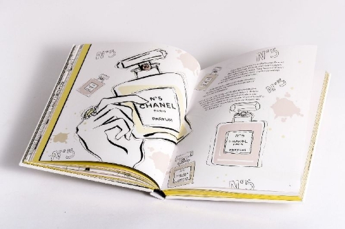 Buchcover und Innenansicht für das Buch: Coco Chanel. The Illustrated World of a Fashion Icon
