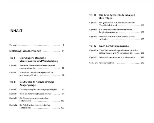 Buchcover und Innenansicht für das Buch: Schuldenwende