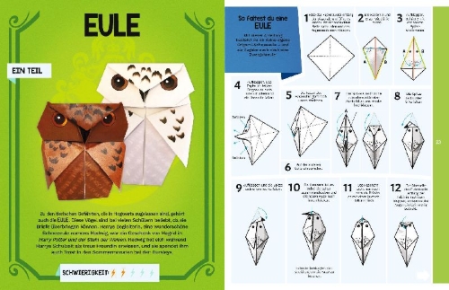 Buchcover und Innenansicht für das Buch: From the Films of Harry Potter : Origami: Featuring 15 foldable Crafts!
