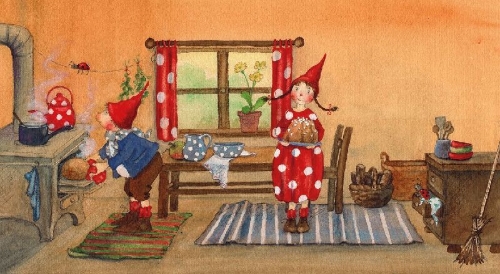 Buchcover und Innenansicht für das Buch: Bei Pippa und Pelle zu Hause