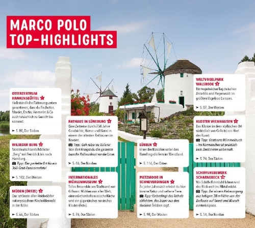 Buchcover und Innenansicht für das Buch: MARCO POLO Reiseführer Lüneburger Heide