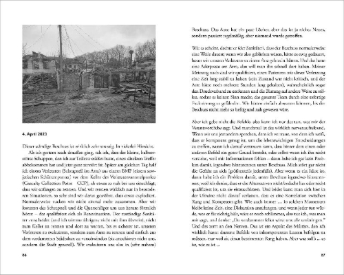 Buchcover und Innenansicht für das Buch: Eine Deutsche im Ukraine-Krieg