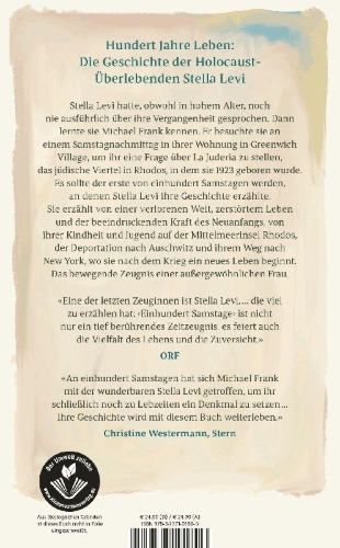 Buchcover und Innenansicht für das Buch: One Hundred Saturdays. Stella Levi and the Search for a Lost World