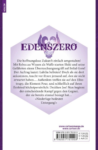 Buchcover und Innenansicht für das Buch: Edens Zero