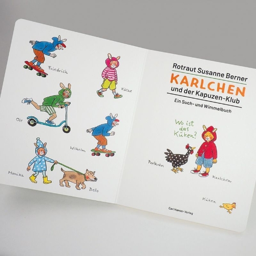 Buchcover und Innenansicht für das Buch: Karlchen und der Kapuzen-Klub