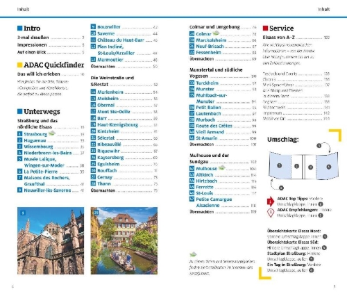 Buchcover und Innenansicht für das Buch: ADAC Reiseführer Elsass