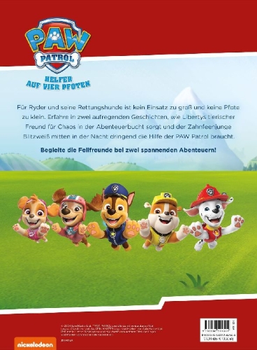 Buchcover und Innenansicht für das Buch: PAW Patrol: Die größten Einsätze der Fellfreunde