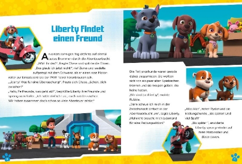 Buchcover und Innenansicht für das Buch: PAW Patrol: Die größten Einsätze der Fellfreunde