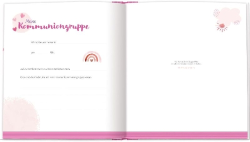 Buchcover und Innenansicht für das Buch: Meine erste heilige Kommunion