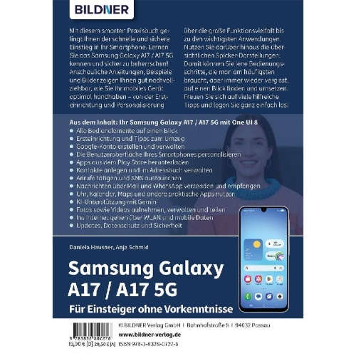 Buchcover und Innenansicht für das Buch: Samsung Galaxy A17 / A17 5G - Für Einsteiger ohne Vorkenntnisse