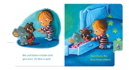 Buchcover und Innenansicht für das Buch: Baby Pixi (unkaputtbar) 73: Gute Nacht, ihr lieben Kuscheltiere!