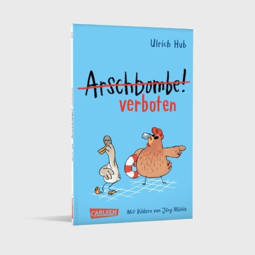 Buchcover und Innenansicht für das Buch: Arschbombe verboten