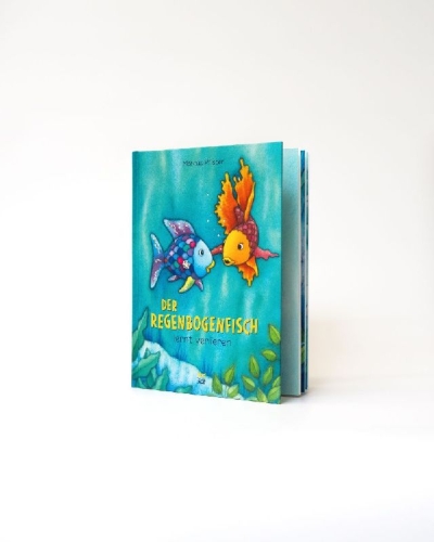 Buchcover und Innenansicht für das Buch: Der Regenbogenfisch lernt verlieren