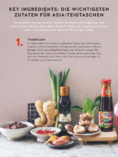 Buchcover und Innenansicht für das Buch: Gyoza, Dumplings & Co.