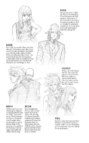 Buchcover und Innenansicht für das Buch: Final Fantasy VII Gaiden Tuks - The Kids are alright - A Turks Side Story