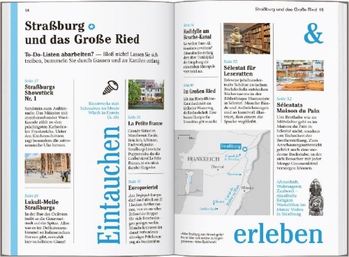 Buchcover und Innenansicht für das Buch: DUMONT Reise-Taschenbuch Reiseführer Elsass