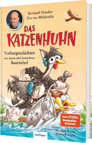 Buchcover und Innenansicht für das Buch: Das Katzenhuhn 3: Vorlesegeschichten von einem sehr besonderen Bauernhof