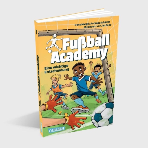 Buchcover und Innenansicht für das Buch: Fußball Academy 1: Eine wichtige Entscheidung