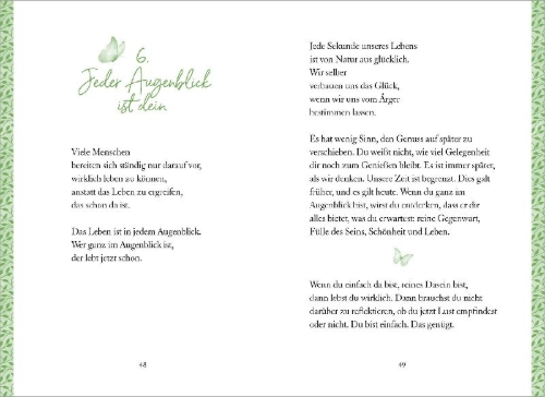 Buchcover und Innenansicht für das Buch: Jeder Tag ein Weg zum Glück